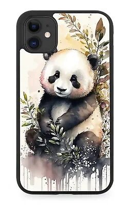 Classic Panda Painting Print Rubber Phone Case Watercolour Artwork Beautiful AG7 • £15.90