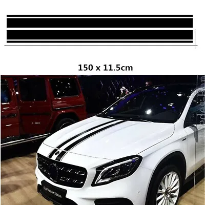 £11.87 • Buy 150CM Black Car Hood Stripe Decal Graphics Bonnet Sticker Vinyl Cars Universal  