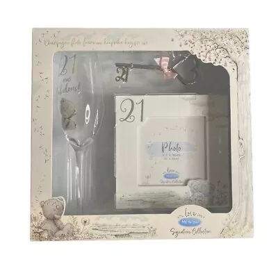 Me To You Tatty Teddy 21st Birthday Gift Set With Champagne Flute Photo Frame An • £19.90