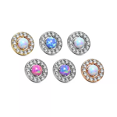 £6.92 • Buy Dermal Anchor - Opal Piercing Attachment Zirconia Micro Dermal Ball Pendant