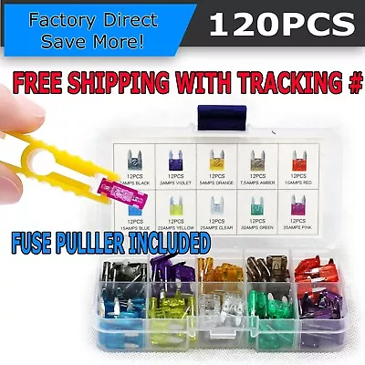 120pcs MINI Blade Fuse Assortment Auto Car Motorcycle SUV FUSES Kit APM ATM UTV • $5.95