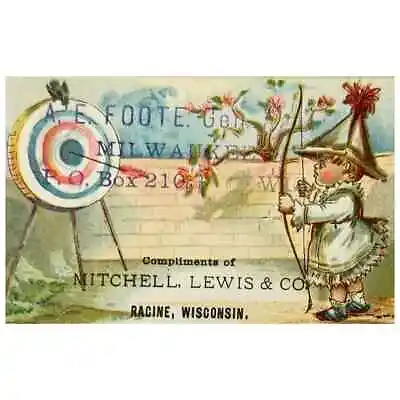 Mitchell Lewis & Co A.E. Foote General Agent MILWAUKEE WI Victorian Trade Card • $14.50