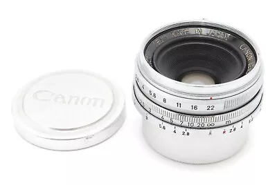 [N MINT W/ Metal Caps] Canon 28mm F/2.8 Wide Angle Lens Leica L39 LTM From JAPAN • £372.35