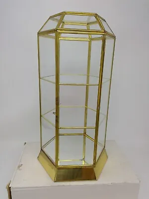 Six-Sided Brass And Glass Display Box Case • $79.99