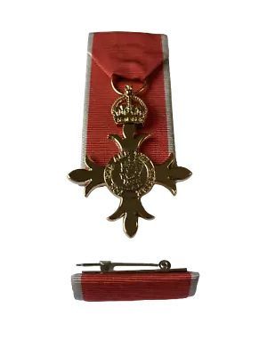 Full Size Court Mounted OBE Civilian Medal & A Pin On Ribbon Bar • £37