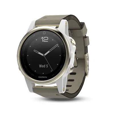 Garmin Fenix 5S Plus Multisport GPS/HRM Sapphire Premium Watch - Champagne/Grey • $750