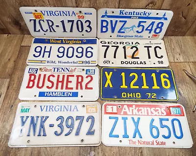 BARN/JUNK YARD FIND 70'S-00'S Vintage Lot Of 8- MIXED STATES License Plates - • $10.50