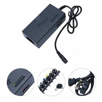 12-24V 96W Universal Laptop Adjustable Charger Power Supply Adapter 8 Connector • £9.79