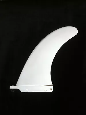 Surfboard Longboard Fin 8  White Dolphin + Free Screw & Bolt Sup Mal New! • £15.99