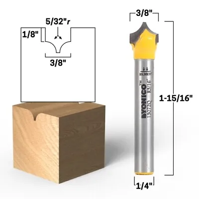 5/32  Radius Round Over Groove Router Bit - 1/4  Shank - Yonico 13072q • $9.95