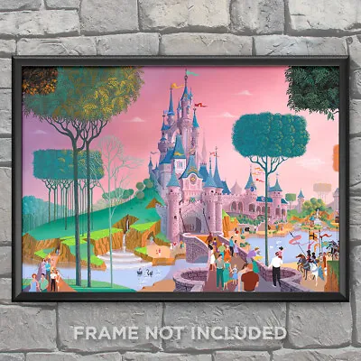 Euro Disneyland Paris Castle Poster Print Le Château Magic Kingdom Art Deor 4012 • $29.95
