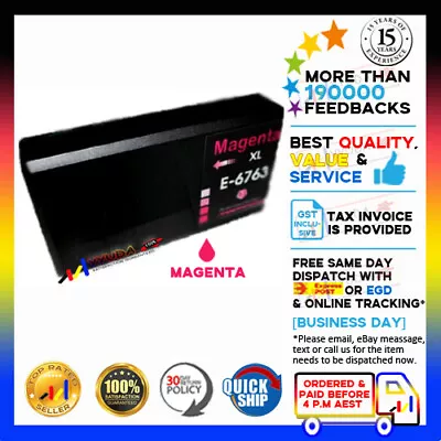 1x Non-OEM 676XL Ink Alternative For EPSON WorkForce Pro WP4530 WP4540 - MAGENTA • $14.30