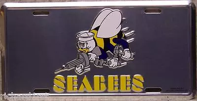 Aluminum Military License Plate Navy Seabees NEW • $17.50