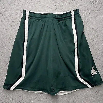 MSU Spartans Reversible Basketball Shorts Mens XL Green White Nike Sports FLAWS • $11.21