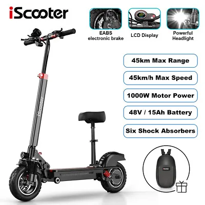 1000w Electric Scooter With Seat Folding E-scooter 45km Range 10  Off Road 15ah • £579.99