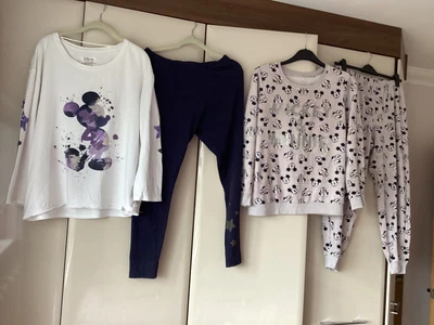 £10.50 • Buy George/Tesco Minnie & Mickey Mouse Plus Size Pyjamas X 2 Pairs Size 16-18