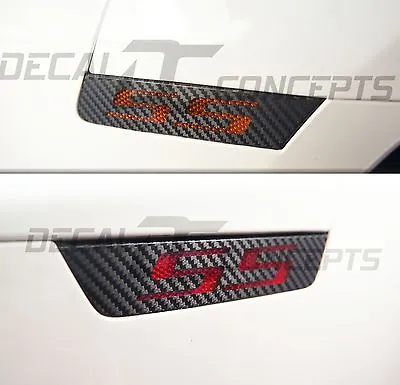 $14.99 • Buy 2010-2015 Camaro Side Marker SS Carbon Fiber Decal Kit - Chevy Cover Sticker 4pc