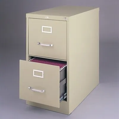 Hirsh 26.5-in Deep Metal 2 Drawer Letter Width Vertical File Cabinet Putty • $209.99