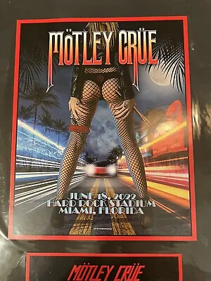 Motley Crue Hard Rock Stadium Miami Florida Advertising Concert Poster 11  X 14  • $18.21