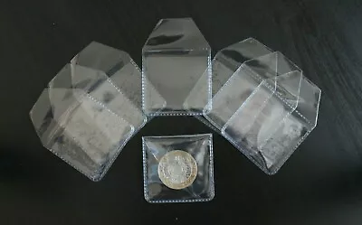 Clear Plastic Coin Holders Wallets Pockets Storage For 50p £1 £2 £5 Coins • £8.99