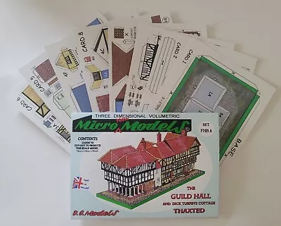 Micromodels GUILD HALL THAXTED SET FHB6 Micro New Models Card Model Kit • £6.75