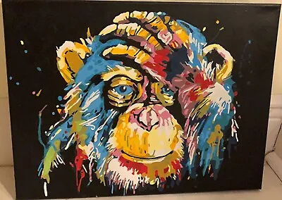 Hand Painted Monkey Acrylic On Canvas Collectibles Handmade Painting • $500