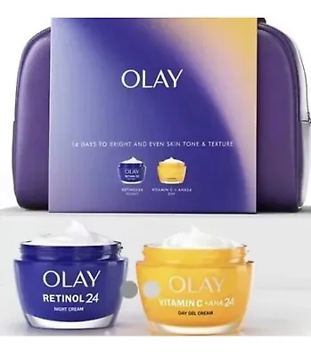 Brand New Olay Glow Up Premium Gift Set Retinol 24 &  Vitamin C + AHA24 Gift Set • £44.99