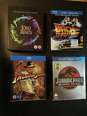 $99 • Buy Blockbuster Movie Blu-Ray Box Set LOT - LOTR, Indiana Jones, Jurassic Park, BTTF