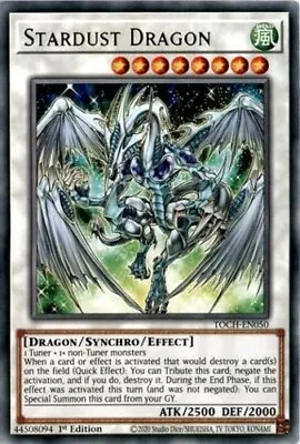 Yugioh! LP Stardust Dragon - TOCH-EN050 - Rare - 1st Edition Lightly Played Eng • $0.99