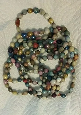 Vintage Hawaiian Kukui Tree Nut Lei Necklace - Multicolor - Extra Long 72+ In. • $30