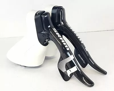 Sram Force 10sp Road Carbon Shifters Set 2×10 Rim Brake Mechanical White Hoods • $170