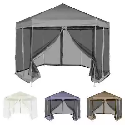 Gazebo Hexagonal Pop-Up Canopy Party Tent Sunshade With 6 Sidewalls VidaXL • $176.99