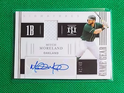 42/49 Mitch Moreland 2021 National Treasures Game Gear Signatures Auto A’s • $19.88