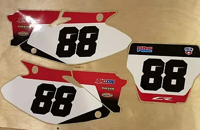 2002 2007 HONDA CR125 CR250 Number Plate Graphics Motocross Gloss Laminated MX • $31.85