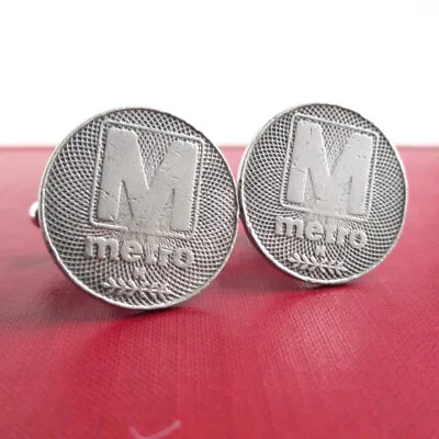 WASHINGTON DC Metro Transit Token Cuff Links - Repurposed Vintage D.C. Coins • $17.50