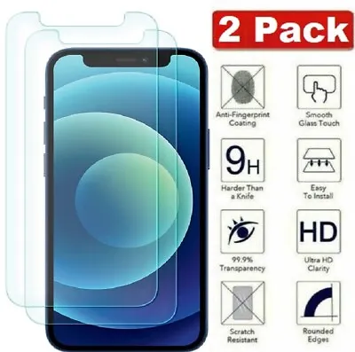 $5.99 • Buy 2X For IPhone 14 13 12 11 Pro Xr Xs Max 7 8 Plus Tempered Glass Screen Protector