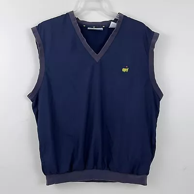 Slazenger Masters Golf Vest Mens L Navy V-Neck Pullover Augusta Logo • $24.95