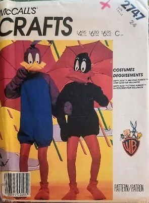 Children's Daffy Duck Road Runner Halloween Costume McCalls 2747 Size 2-4 Uncut • $20