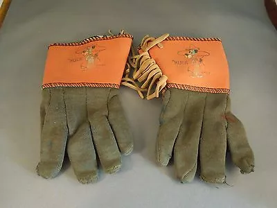 Vintage Huckleberry  Huck  Hound Leather Cowboy Costume Gloves • $38.25