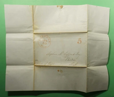 $6.06 • Buy DR WHO 1850 DUXBURY MA RED CANCEL STAMPLESS F/L PAID 5C ' I62183