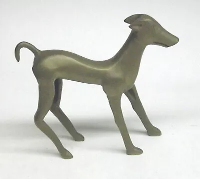 Vintage MCM Retro Solid Brass Greyhound Racing Dog Figurine Statue Whippet • $32