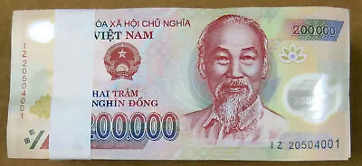 Vietnam 20 Million Dong = 200000$ X 100 Notes. UNC Condition Consecutive Notes • $1300