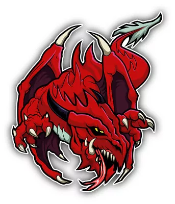 Angry Red Dragon Car Bumper Sticker Decal • $2.75