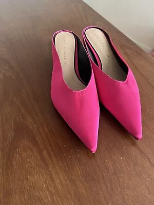 £20 • Buy Zara Magenta Pink Satin Shoes New UK 6 EU 39
