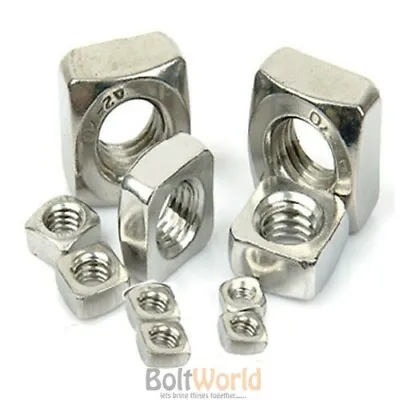 £3.01 • Buy M4 M5 M6 M8 M10 M12 Stainless Steel A2 Square Nuts For Bolts Screws Bolt Din 557