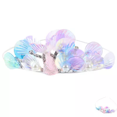  Metal Mermaid Hair Crown Child Shell Headband Beach Birthday Party Favors • £10.49