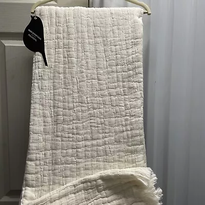 Piscatextil Made In Portugal MATELASSE Fringed Throw Blanket - Ivory  50x70” NWT • $69.95