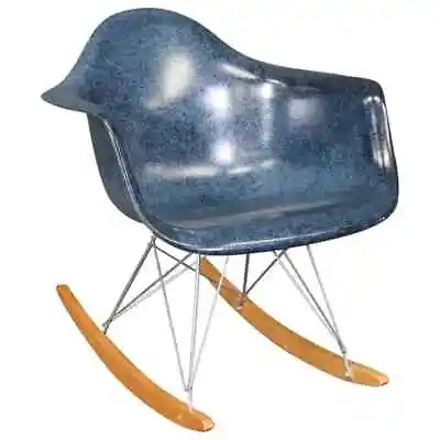 Mid Century Modern Blue Modernica Fiberglass Child’s Rocking Chair • $750