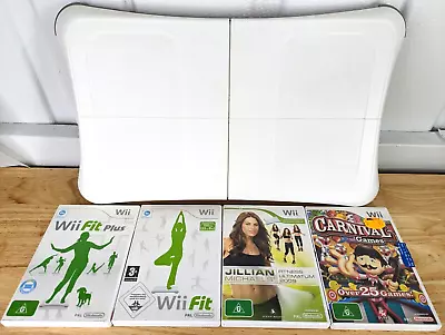 Nintendo Wii ✅ FIT PLUS BUNDLE WITH (4) GAMES & BALANCE BOARD • $74.95