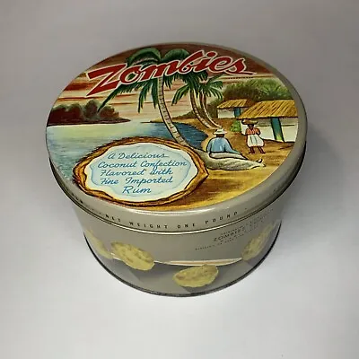 Vintage Zombies Candy Collectible Tin For Coconut And Rum Candies Kitchen Decor • $20